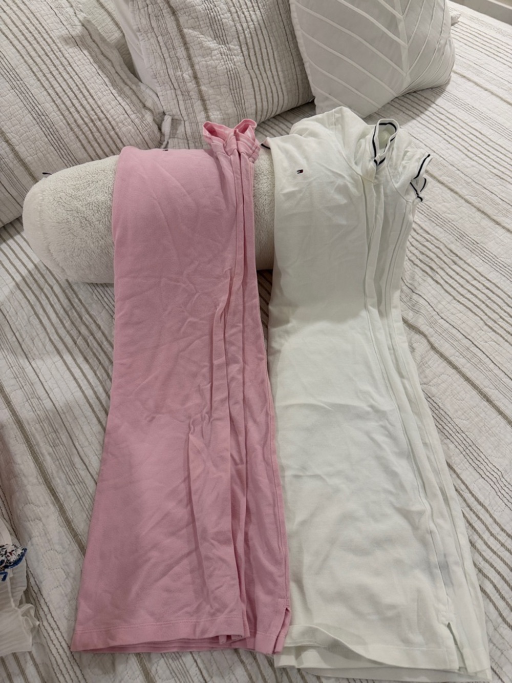 Pink and White Sleeveless tommy Dresses
